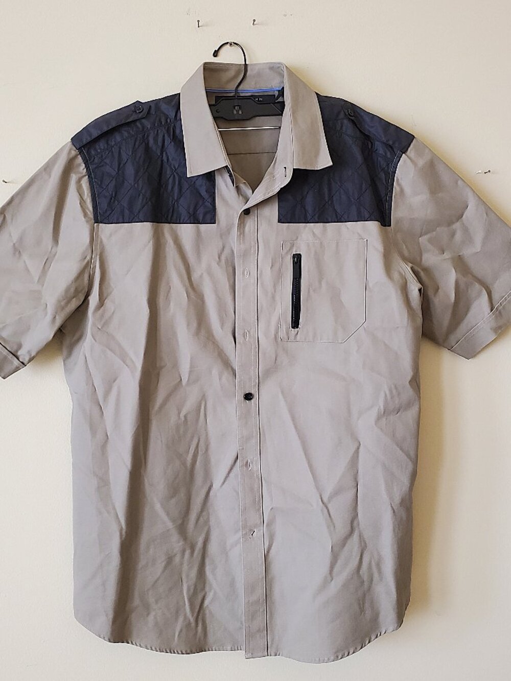 Sean John Two Tone Short Sleeve Outdoor Cotton Shirt SZ 2XL